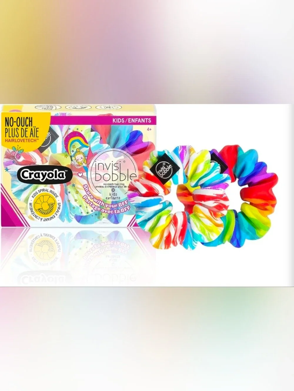 6 Packs Of 2 Crayola x invisibobble Kids No-Ouch Hair Ties - Multi Color